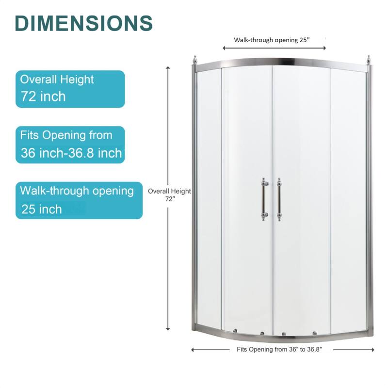 Framed Neo-Angle Shower Door with Tempered Glass in Chrome