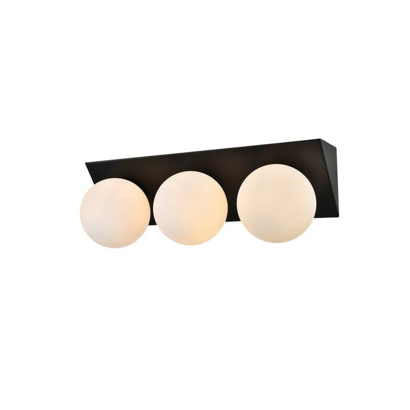 Jinzo 1 Light Black and Frosted White Bath Sconce