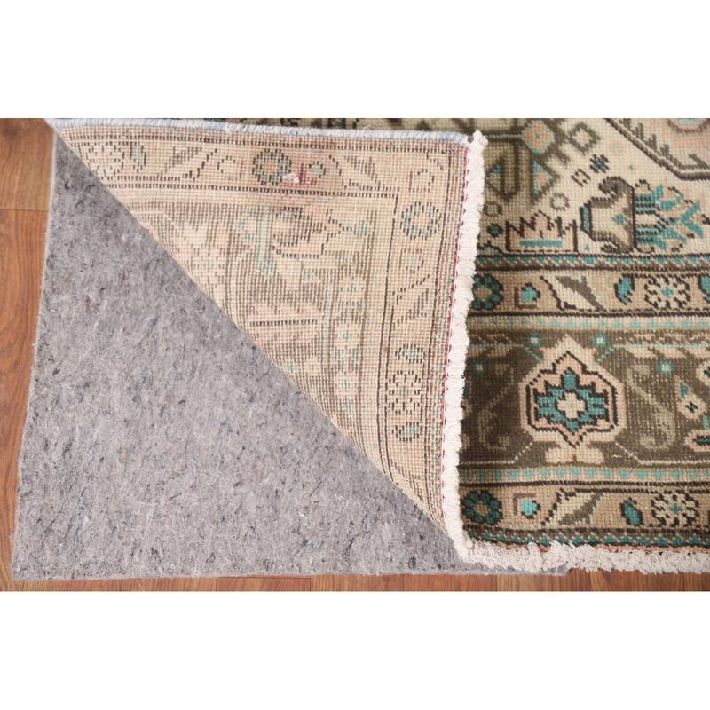Hand Knotted Oriental 100% Wool Carpet Traditional Medallion Peach Tabriz Area Rug - 9' 5'' X 6' 7''