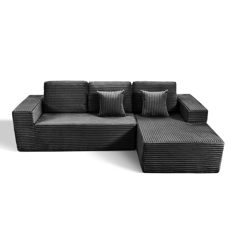 Pocassy L-Shape Sectional Sofa Sofa Couch Living Room Futon Couch