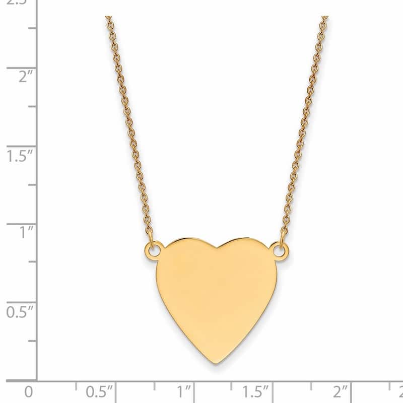 Curata 14k Yellow Gold .013 Gauge 24mm Circle Engravable Disc Necklace, 18"