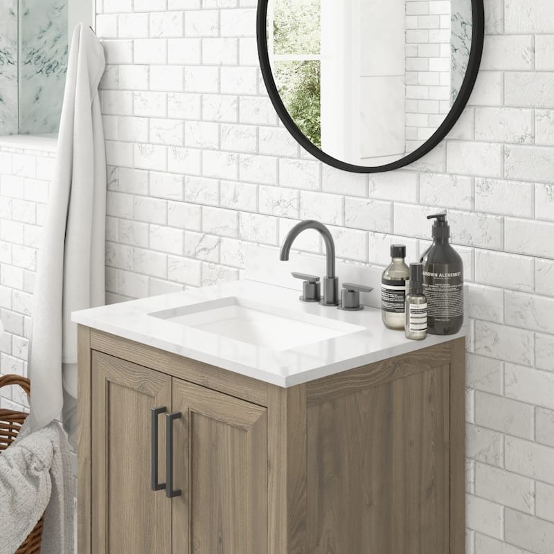Bathroom Vanity with Undermount Sink and Open Storage Shelf