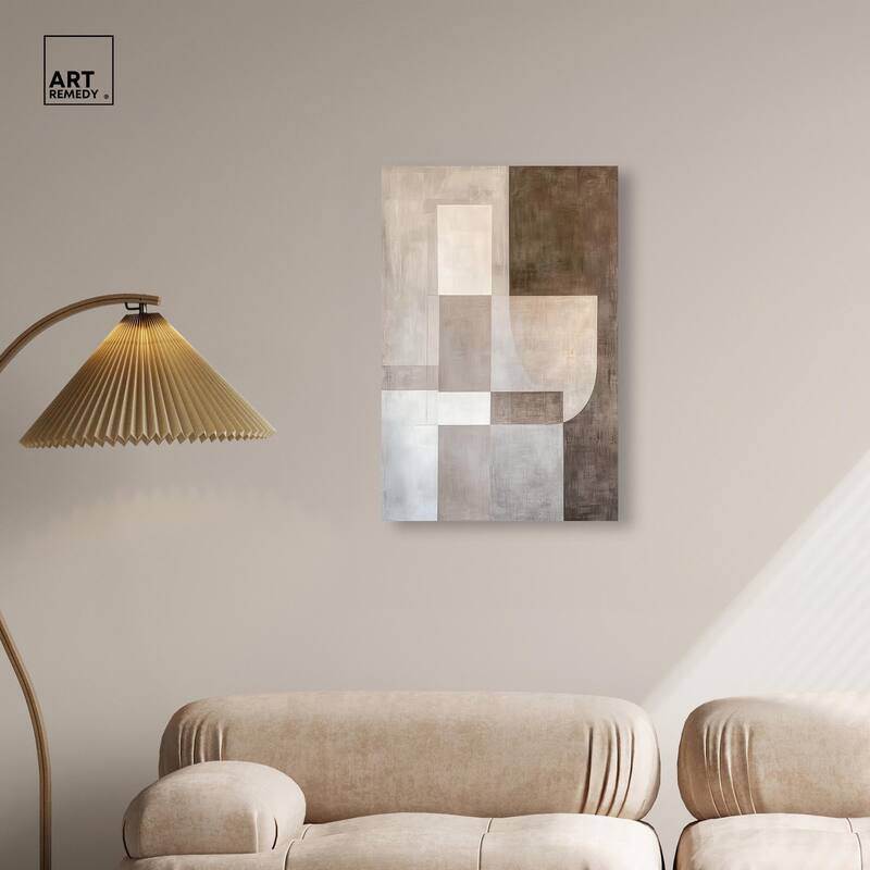 Neutral Tone Blocks I Canvas by Art Remedy, Gallery Wrapped