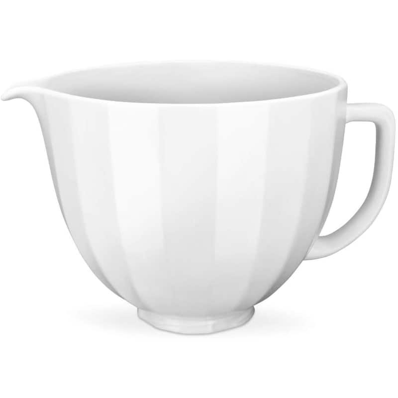 KitchenAid 5 Quart Ceramic Bowl, White Shell