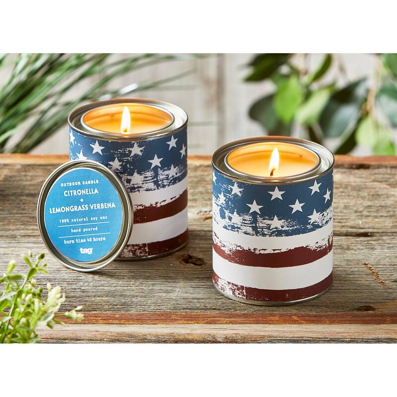 Citro Lemongrass Verbena Tin Candle 11oz 48hr Burn Time Multicolor Wax Summer Scented Candle for Home Decor