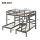 preview thumbnail 29 of 34, Pine Wood Bunk Bed with Triple Sleeping Space, Built-in Middle Drawer, and Safety Guardrail