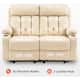MCombo Electric Power Reclining Sofa with Heat & Massage, Faux Leather 6095/6075/6077