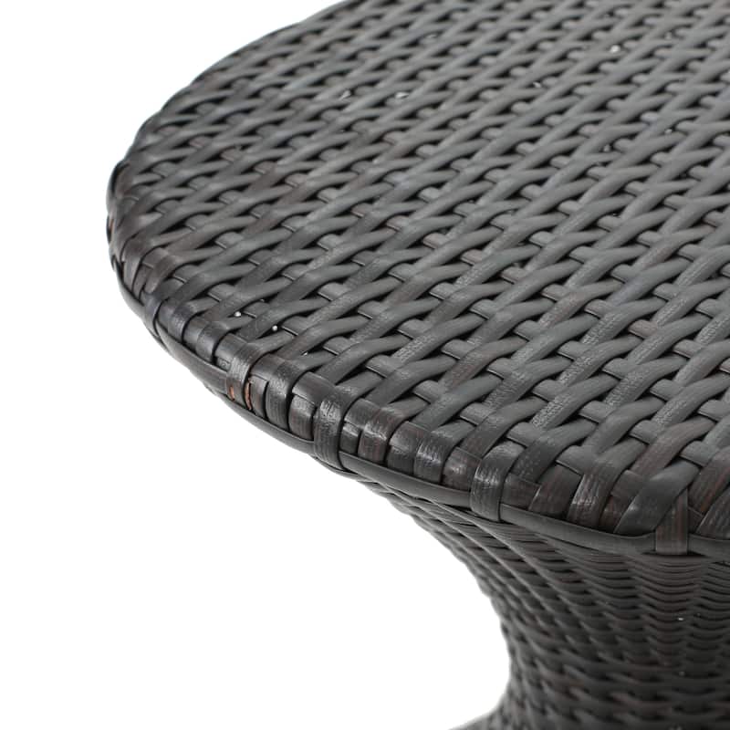 Franklin Outdoor Round Wicker Side Table by Christopher Knight Home