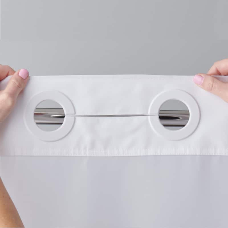 Hookless Full Length PEVA Shower Curtain with Flex-On Rings