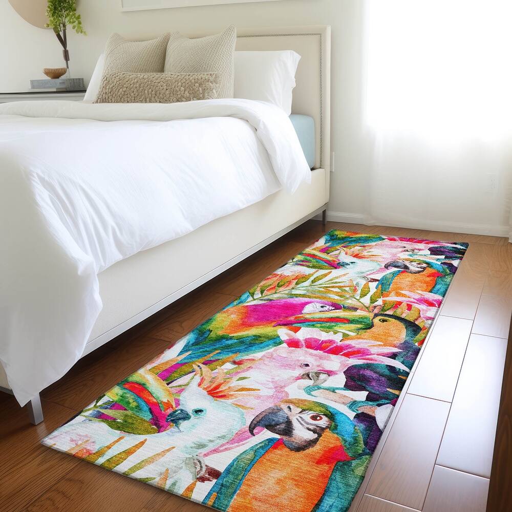 Premium Washable Super Soft Tropical Birds Mayfield Rug