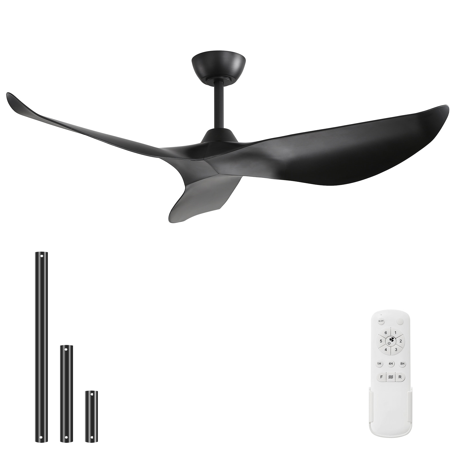 38 Inch Ceiling Fan Without Light ABS Blades Powerful Dc Motor With 1/4/8H Timer for Living Room,Bedroom