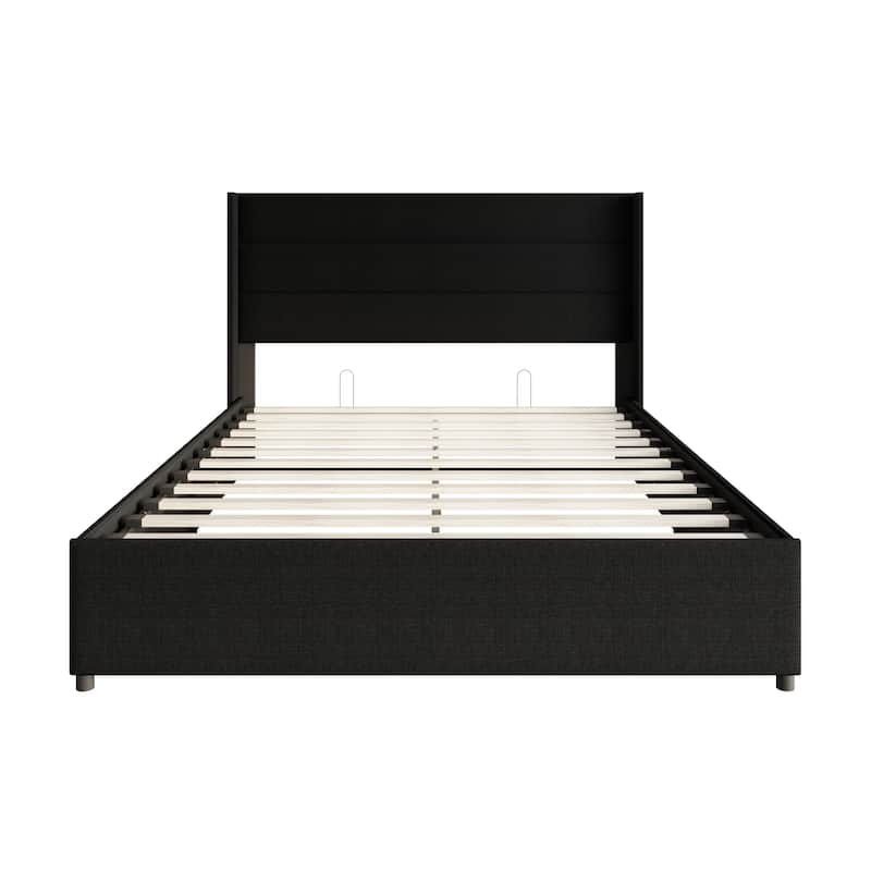 CraftPorch Modern Wingback Platform Lift Up Storage Bed