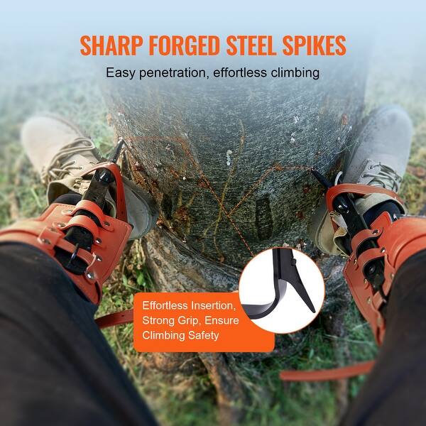 Tree Climbing Spikes - Tree Climbing Spikes Kit | Tree Climbing Spurs With Adjustable Safety Harness Belt Straps,Tree Pole Climbing Shoes Tool For Picking Fruit,Tree Spikes Climbing Gear For Kids Tree