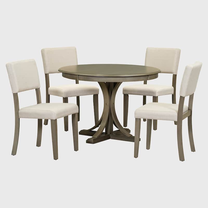 5-Piece Retro Round Dining Table Set