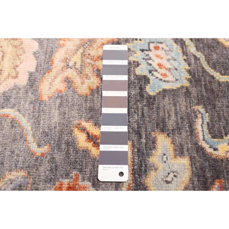 ECARPETGALLERY Hand-knotted Modern Oushak Charcoal Wool Rug - 8'1 x 11'5