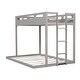 preview thumbnail 11 of 9, Gray Twin over Full Solid Wood Bunk Bed with Ladder