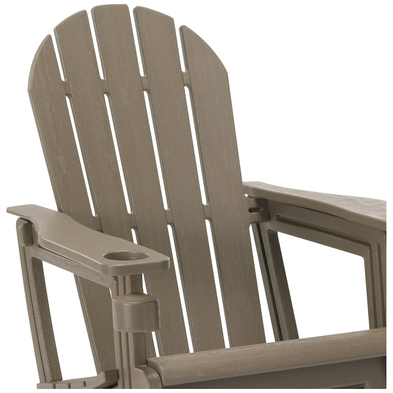 Polytrends Coastline Outdoor Poly Adirondack Chair with Cup Holder (Set of 2)