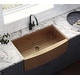 preview thumbnail 2 of 8, Ruvati 30-inch Apron-Front Farmhouse Kitchen Sink - Copper Tone Matte Bronze Stainless Steel Single Bowl - RVH9660CP - 8' x 11'