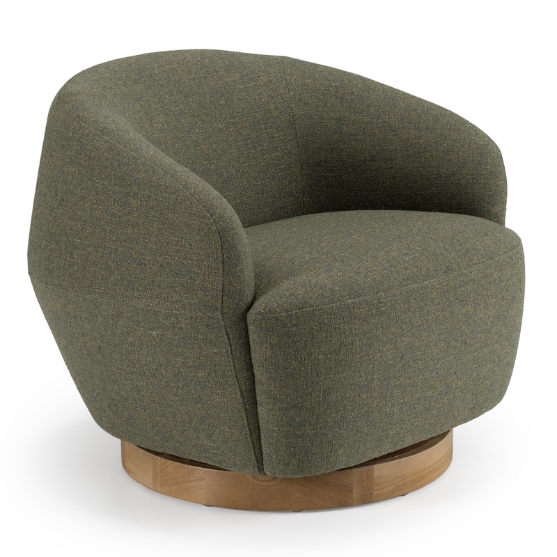 Divani Casa Agatha Modern Hemp Fabric Swivel Accent Chair