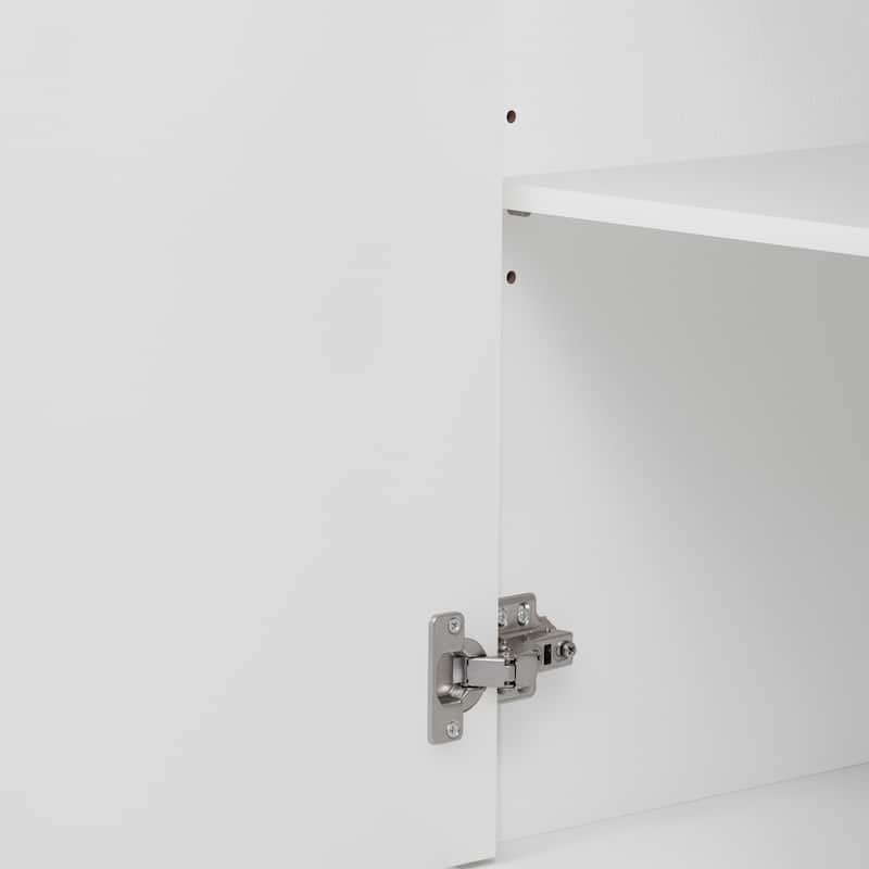 47.2" Modern Leaf-Accent TV Stand - 2 Adjustable Cabinets, Roman Column Legs and Anti-Tip Design