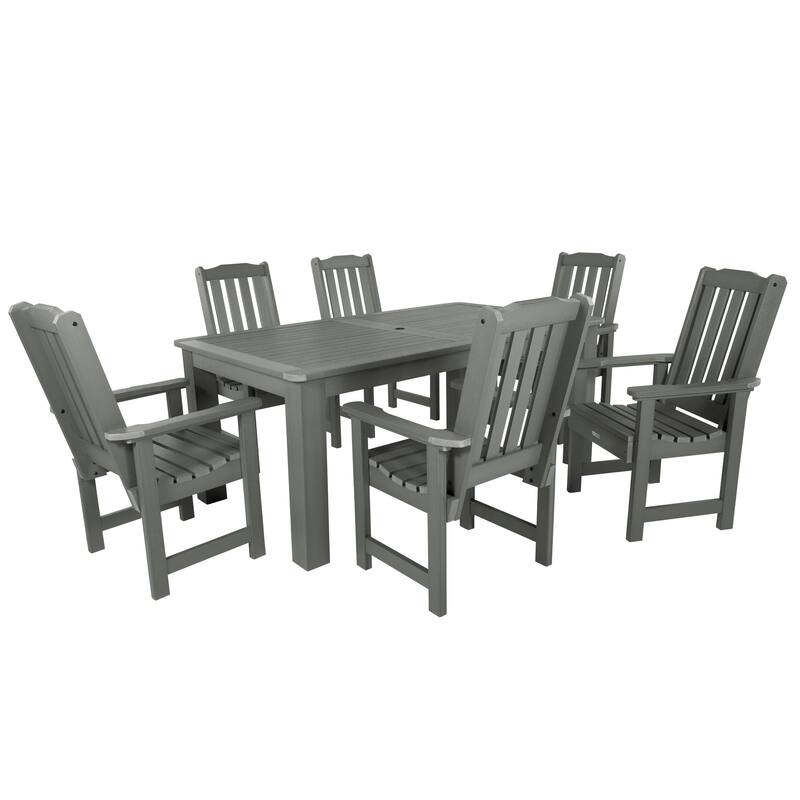 HIGHWOOD 7-Piece Outdoor Dining Set - 42" x 72" Table, Dining-height - Coastal Teak
