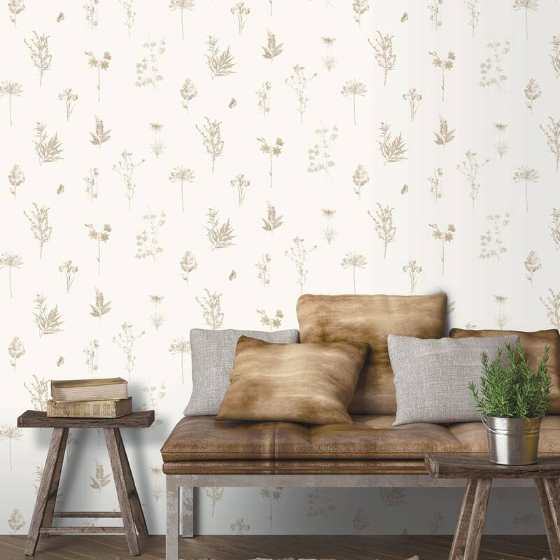 Galerie Wallcoverings Evergreen Botanical Floral Leaf Vinyl on Non-woven Matte Wallpaper Roll