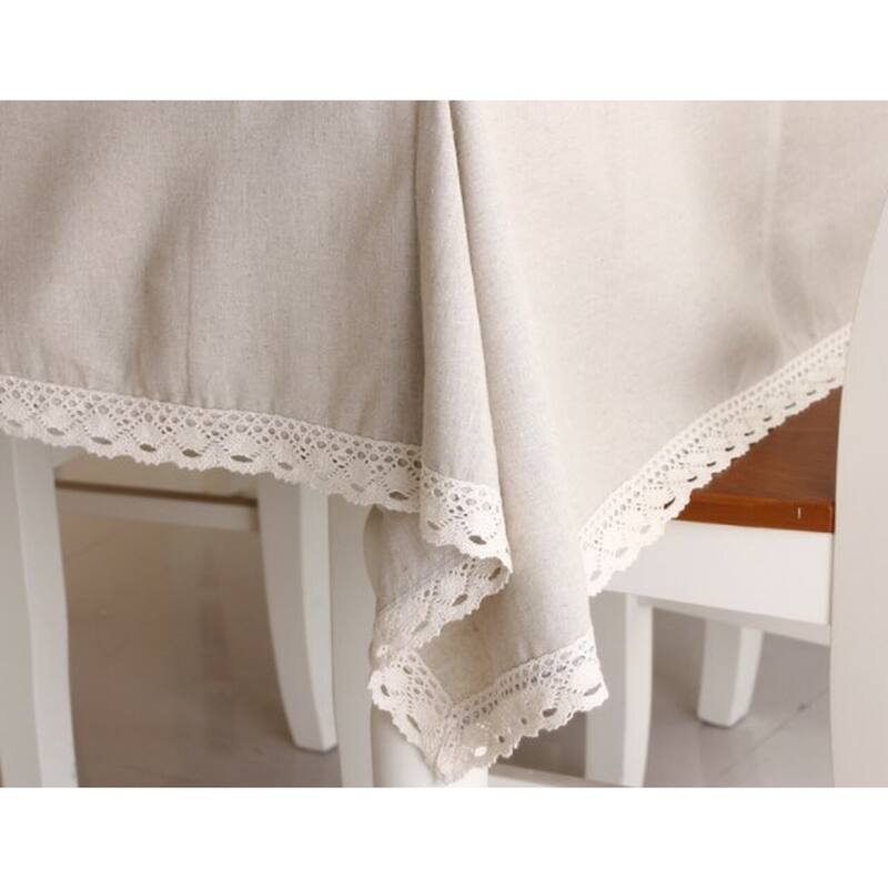 54"x 80" Natural Simple Rectangle 100% Cotton and Linen Tablecloth Decorative Table Top Cover - 54"x 80"