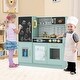 preview thumbnail 4 of 17, Toddler Pretend Play Kitchen Set with 1 Open Shelf and Ice Maker - 32" x 9.5" x 31.5"