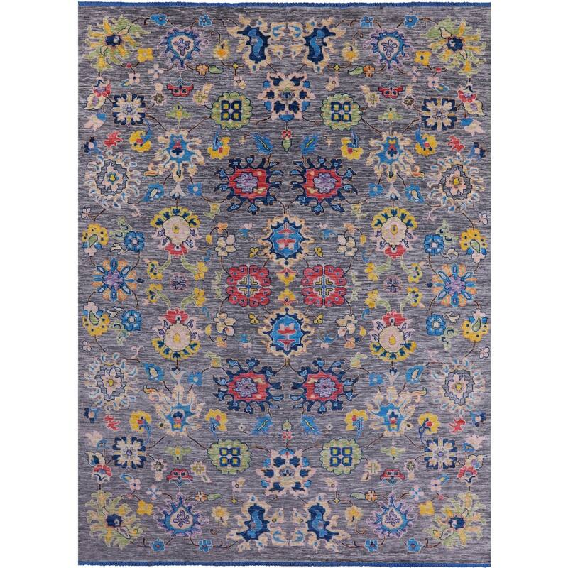 Golden Nile Grey Turkish Oushak Hand Knotted Wool Rug - 10' 4" X 14' 3"
