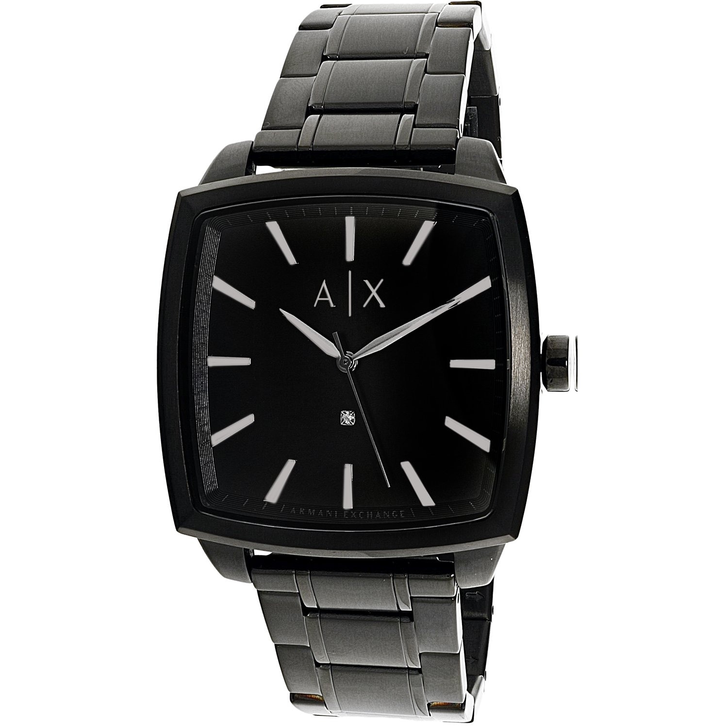armani exchange men's black stainless steel watch