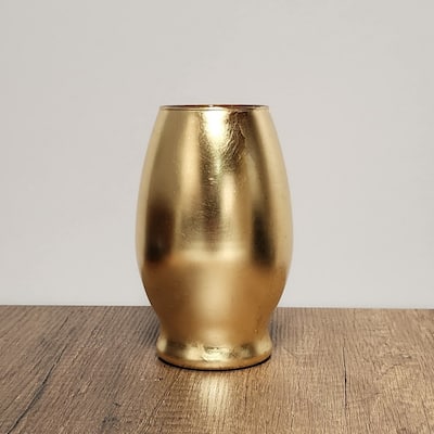 GILT 7" Glass Oval Vase