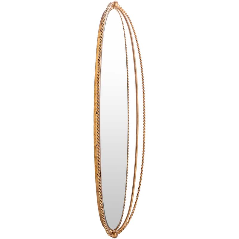 Artistic Weavers Ekiya Modern Oval Gold Frame Mirror - 31"H x 10"W