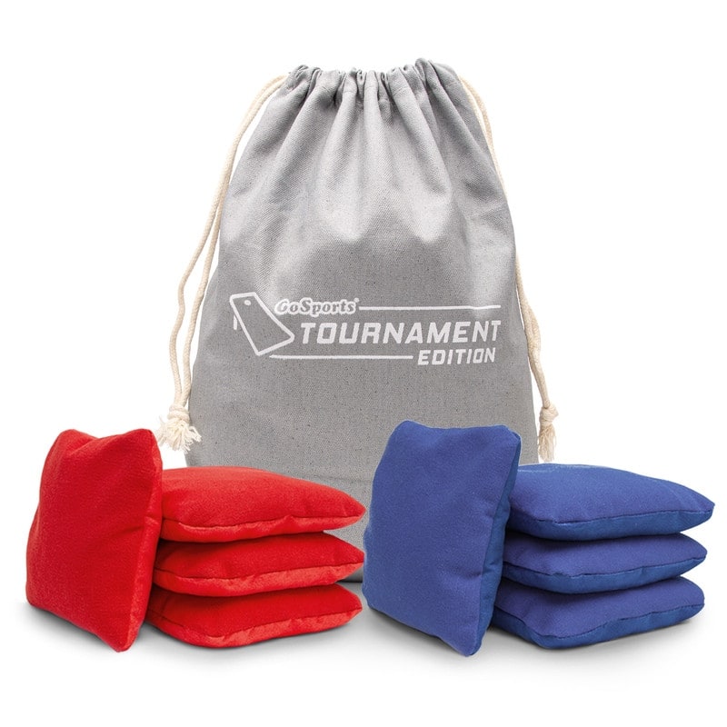 GoSports Dual Sided Cornhole Bean Bags | Slide & Stop Regulation Tournament Bean Bags Set of 8