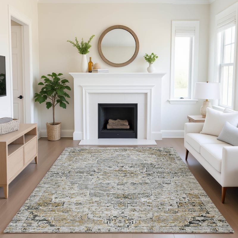 Premium Washable Super Soft Vintage Traditional Mayfield Rug - 8' x 10' - Taupe
