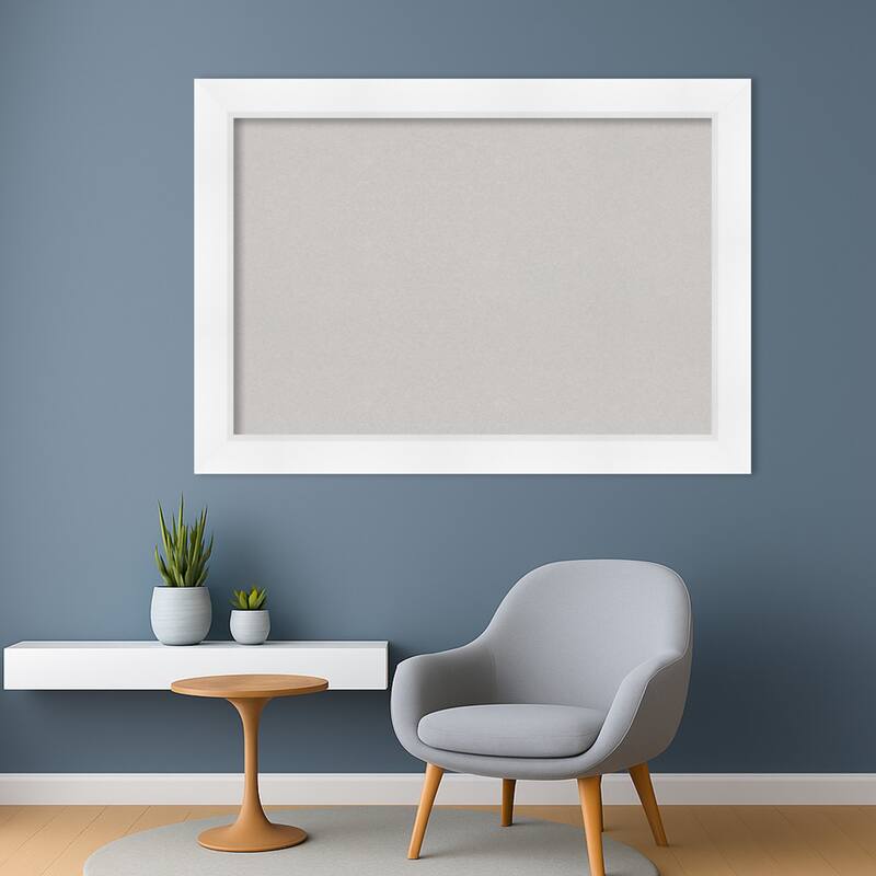 Sloped White Framed Cork Board - Bulletin Board, Organization Board, Pin Board