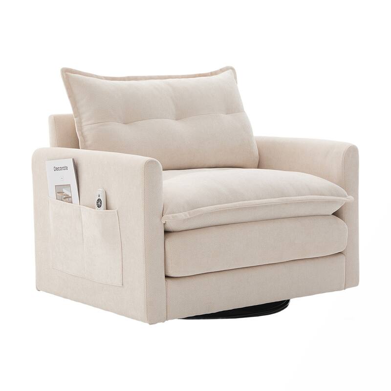 Chenille Swivel Accent ArmChair