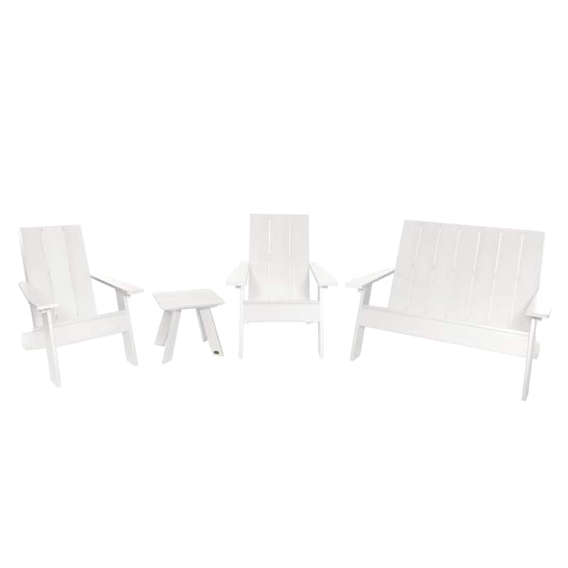Italica Modern 4-piece Adirondack Patio Set - White
