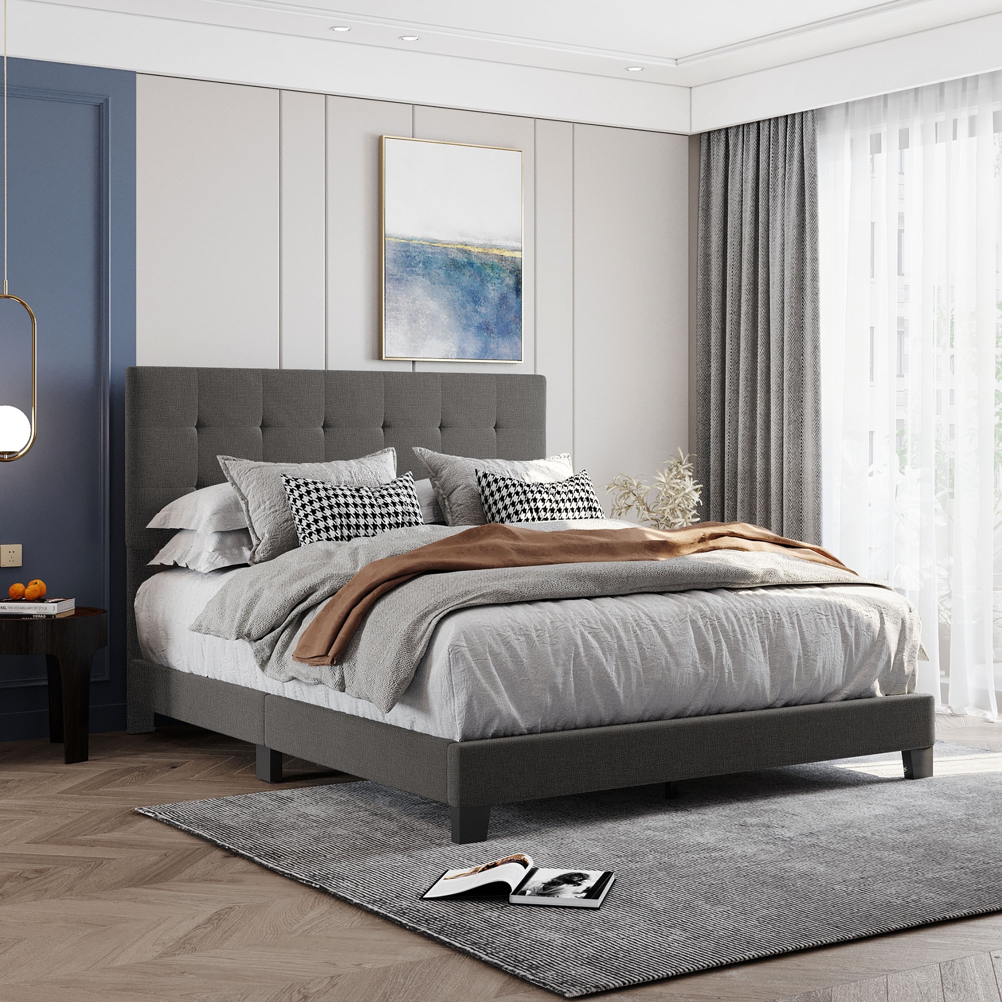 Queen size bed with box spring store