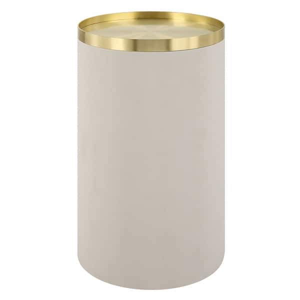 slide 2 of 4, Uttermost Circuit Brass and White Accent Table - 14"W x 24"H x 14"D