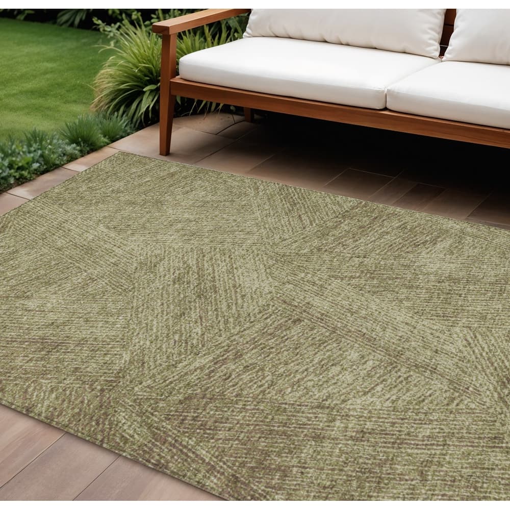 HomeRoots Abstract Transitional Rectangle Outdoor Rug