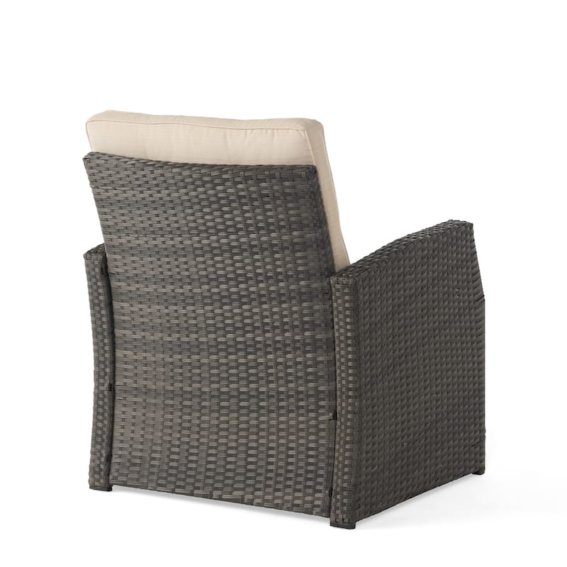 Sanger Wicker Outdoor Club Chair with Cushions by Christopher Knight Home