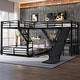 preview thumbnail 4 of 17, L Shaped Bunk Bed with Loft Bed, Heavy Duty Metal Triple Bunk Bed Frame for 3, Noise Free, L Shaped Desk with Charging Station