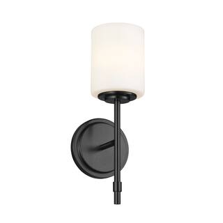 Kichler Lighting Ali 1-Light Black Wall Sconce with Glass Shade - 14.5 in