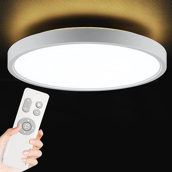 Remote Control Flush Mount Ceiling Light white round LED light Bed