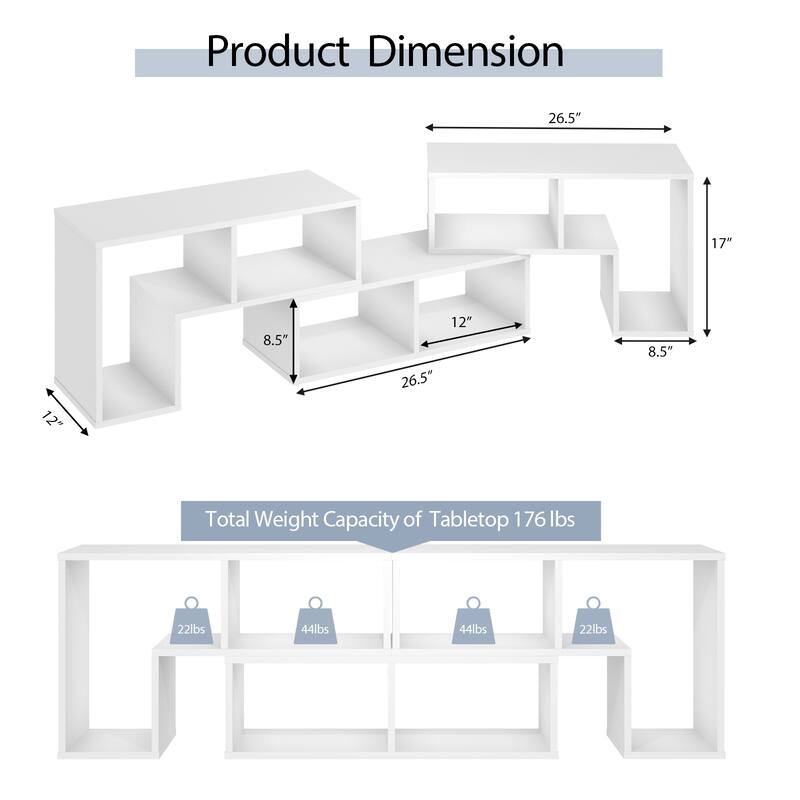 Costway 3 Pcs TV Stand for TV's up To 65'' Console Entertainment