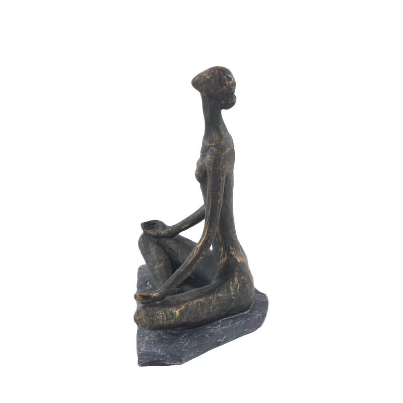 Polystone Yoga Decorative Sculpture - Black - Roche River Decor