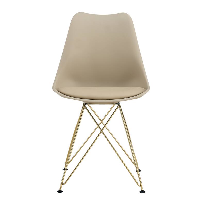 Modern Dining Chairs with Plastic Seat and Metal Legs (Set of 4) - White