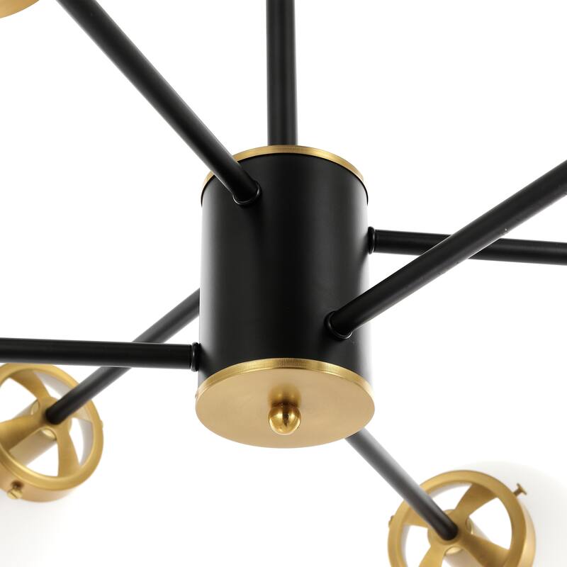 GetLedel 6-Light Modern Sputnik Chandelier with Glass Globe Shades
