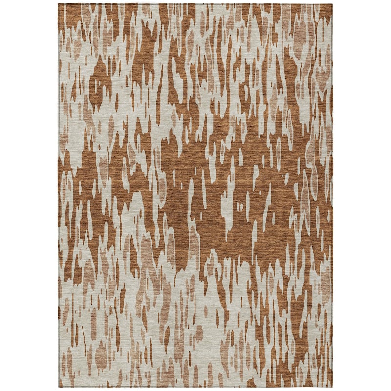 HomeRoots Abstract Transitional Rectangle Outdoor Rug