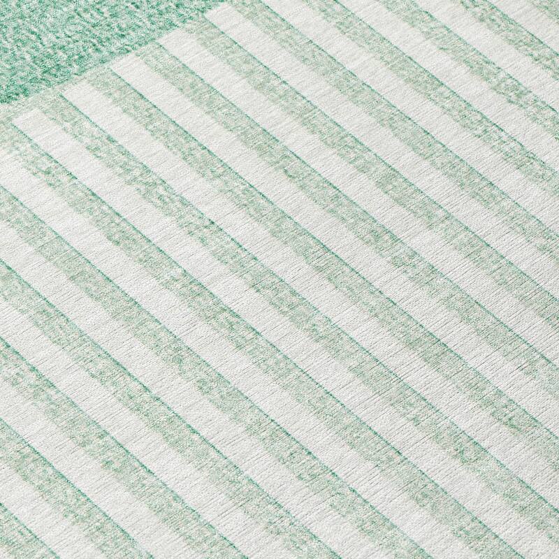 Machine Washable Indoor/Outdoor Contemporary Mod Chantille Rug